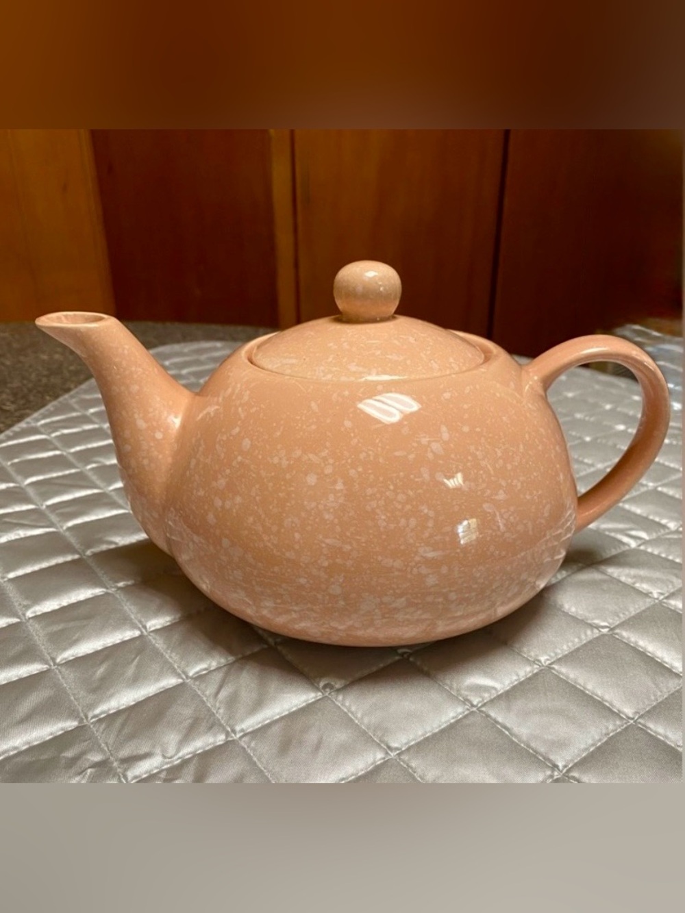 Vintage Churchill Stonecast Peach Tea Pot